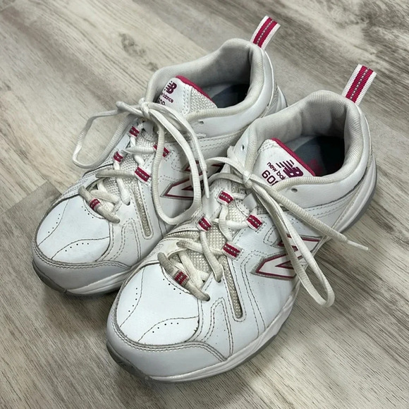 New Balance WX608V4P Cross Trainer Sneakers in White and Hot Barbie Pink / 7.5 - Picture 1 of 11